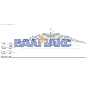 рессора МАЗ-509 задняя (15 листов) L=1846 мм ЧМЗ без ушка