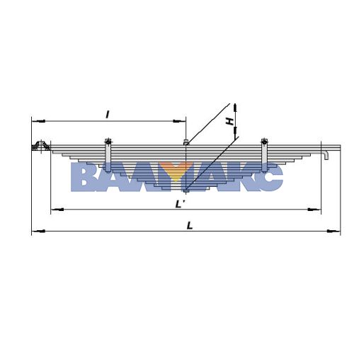 рессора МАЗ-64221 передняя (16 листов) L=1910 мм (без ушка) ЧМЗ