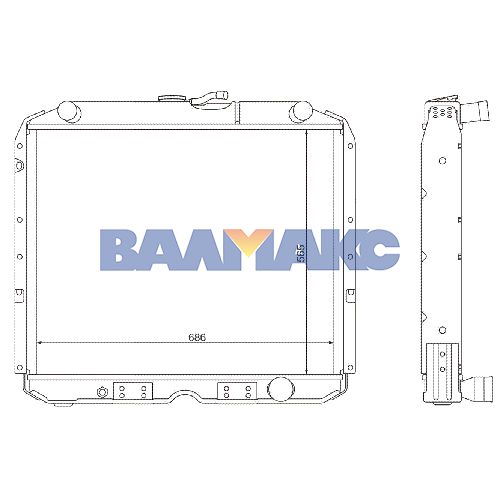 радиатор (УРАЛ-4320 с дв. ЯМЗ 238М2, 236НЕ2; 43206 с дв. ЯМЗ 236М2, 236НЕ2) CUPROBRAZE
