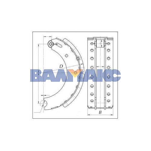 колодка торм. МАЗ-5440 компл.2 шт.(220 мм, внутр./пруж.)