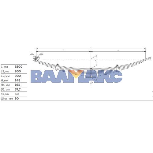 рессора передняя КамАЗ с ушком (11 листов) 65115-2902012-20