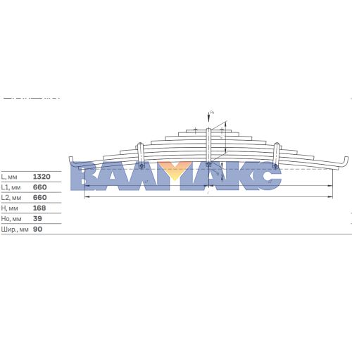 рессора задняя КамАЗ 13 тн (9 лист.) 55111-2912012-02