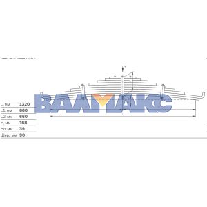 рессора задняя КамАЗ 13 тн (9 лист.) 55111-2912012-02