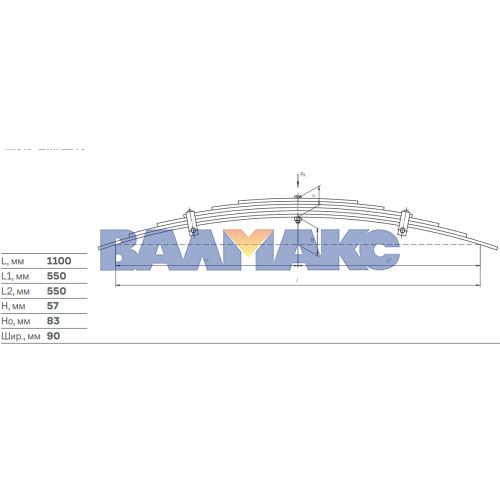 Рессора задняя доп 900906MZ-2913012