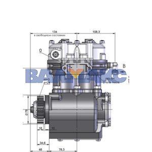 компрессор 2 цилиндровый КАМАЗ 210 л/м
